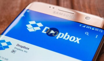 Dropbox showing on an app store on a phone