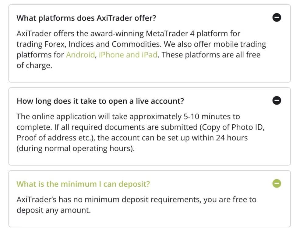 AxiTrader Account Types