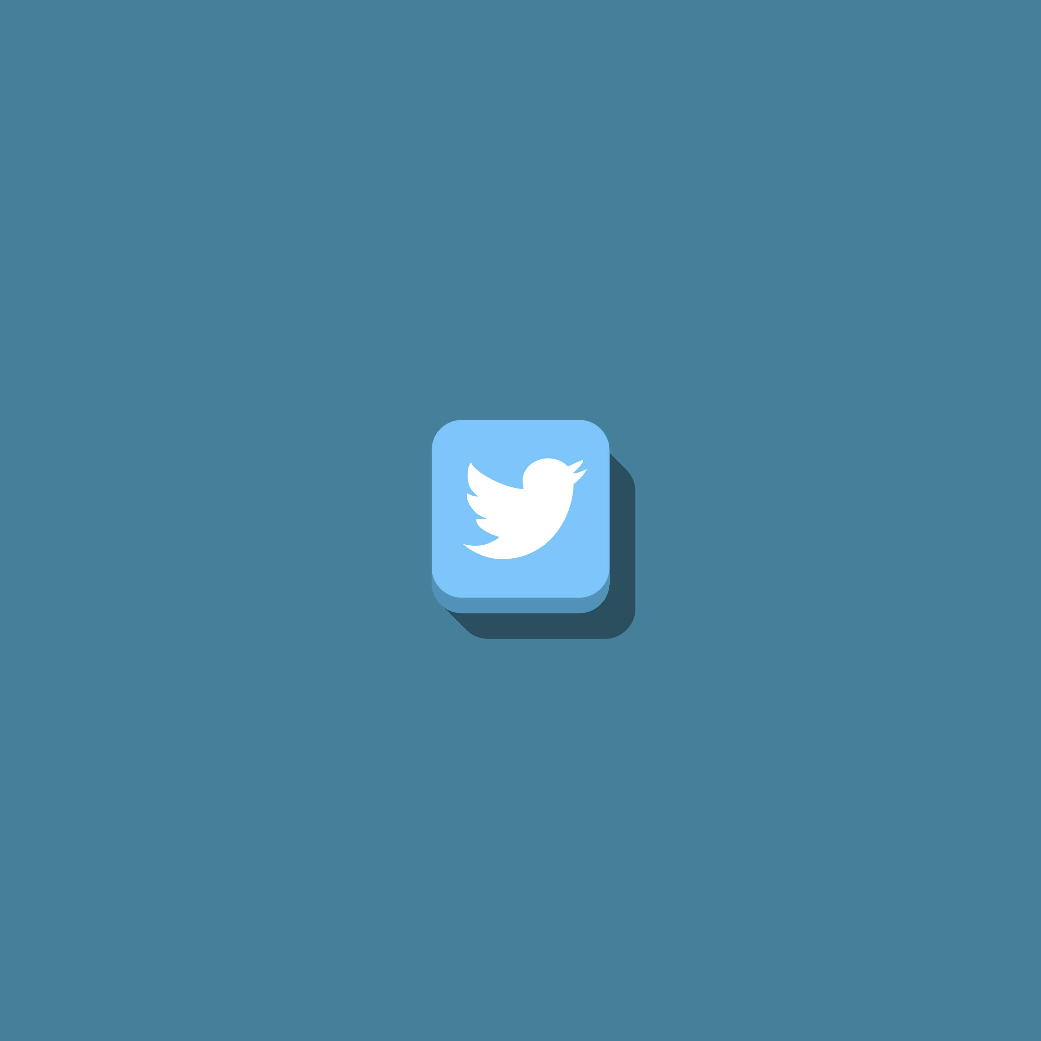 Twitter: Twitter logo with blue background.