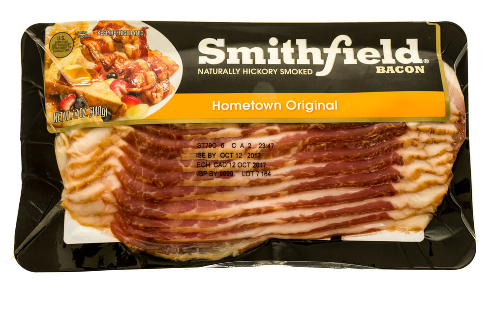 Smithfield: A package of Smithfield bacon.