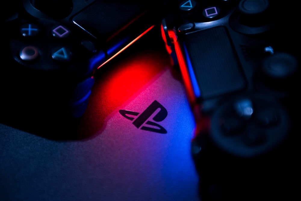 PlayStation: PS4 console background.