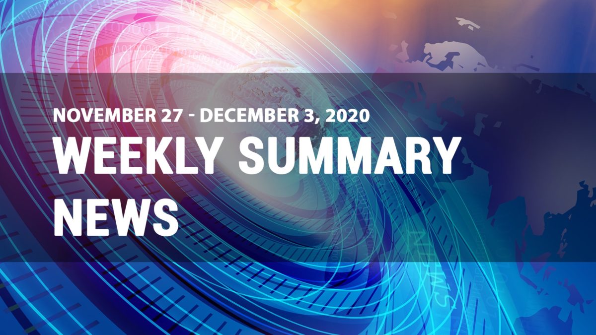 Resumen semanal de noticias del 27 de noviembre al 3 de diciembre de 2020