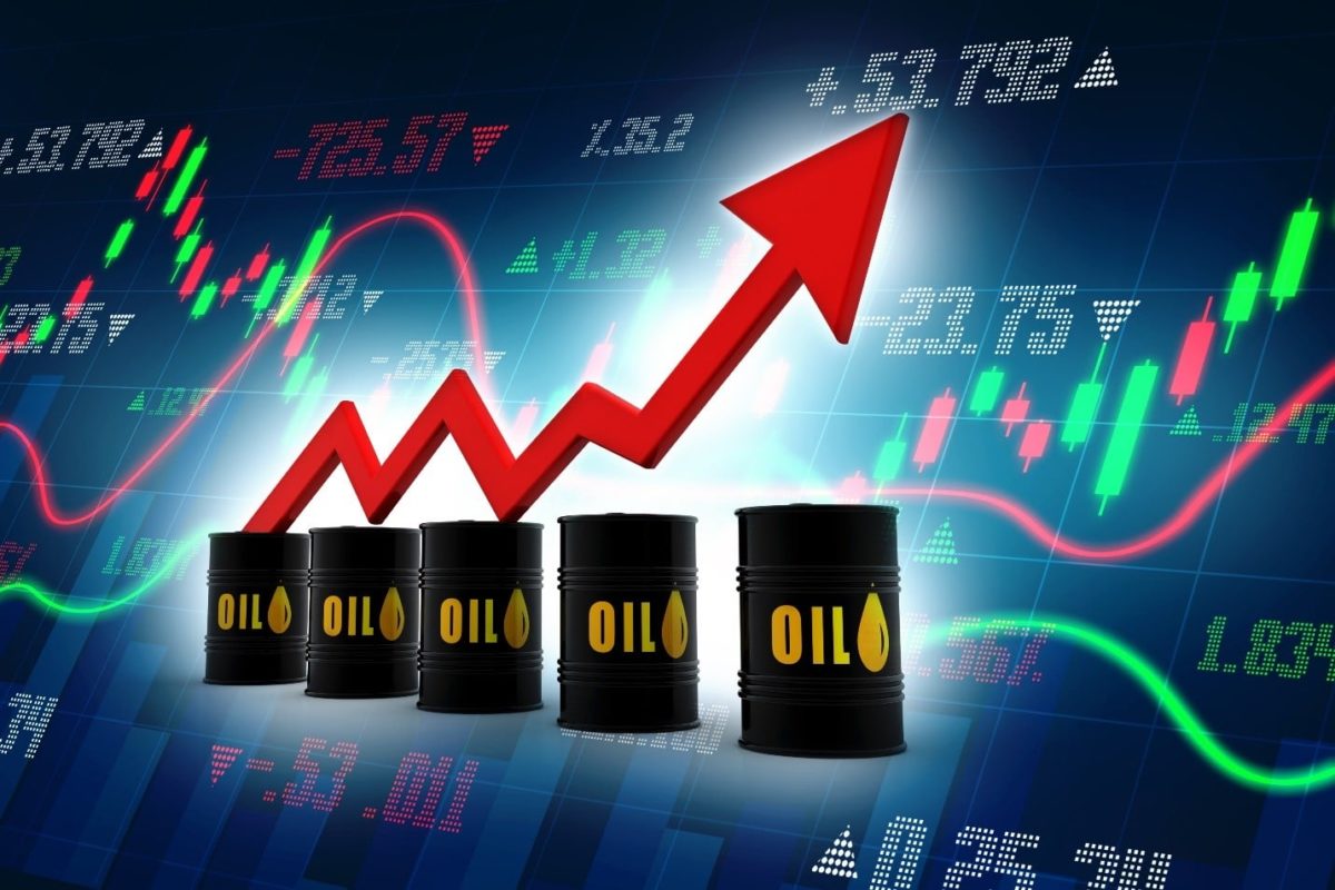 barris de petroleo e graficos de acoes