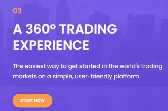 YOURGLOBALDEAL Review: Promotional banner highlighting a 360° trading experience on a user-friendly platform with a 'Start Now' call-to-action button.
