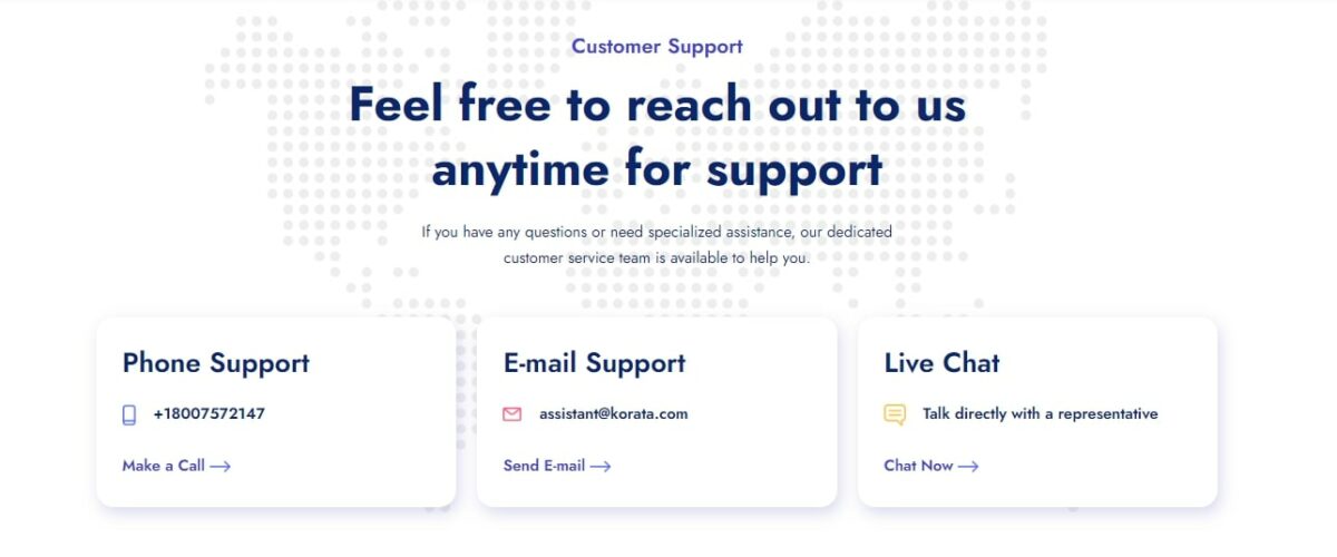 Customer Support screenshot